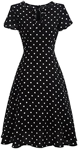 Women's Wave Point Dress PinkPatty Brand Elegant Short Sleeve knee long Korean Style Clothing Black Small Size