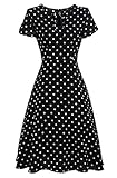 PinkPatty Women's Casual Elegant Retro Polka Dots Short Sleeve Dress