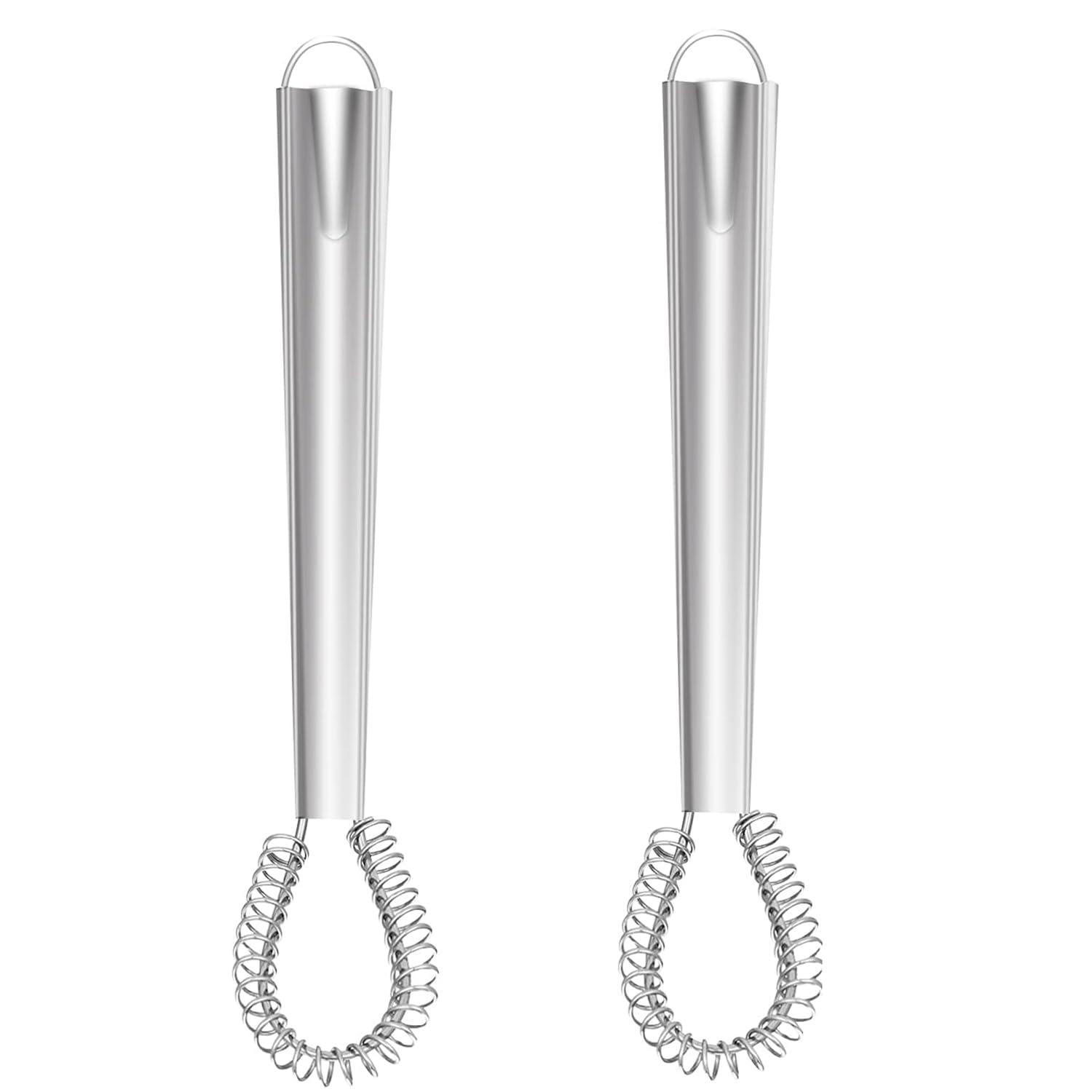 Egg Whisk Stainless Steel Mini Whisk Manual Hand Flat Egg Beater Frother Baking Beating Spring Coil Wire Whisk Blender Handheld for Coffee Creamy Sauce Milk Mixing Kitchen Tool (2)