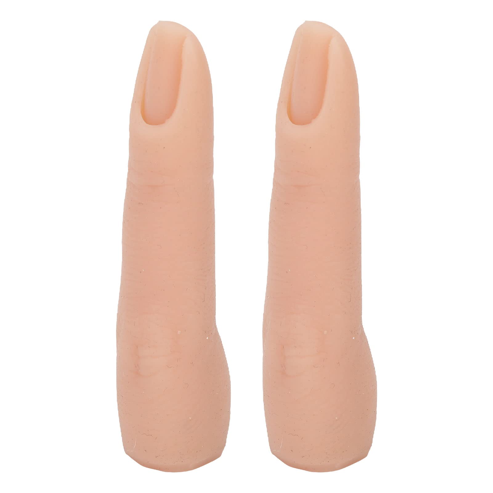 2PCS Silicone Fingers for Nail Practice, Flexible Bendable Nail Finger Practice Model Nail Art Practice Training Display Fake Finger for Nail Art Jewelry Ring Display (Skin Color)