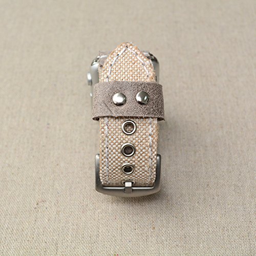 Genuine Leather and Fabric Apple Watch Band 38mm - 42mm Apple Watch Strap Accessories - Gold Lugs Adapter - iWatch Strap - iWatch Band - Thumbnail 7