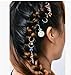 Hyamass 14pcs Antique Silver Coin Colorful Beads Charms Pendant Rings Set Hair Clip Headband Hair Accessories