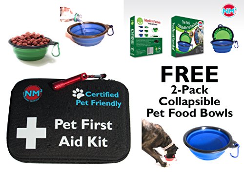 Pet First Aid Kit | 45-Piece First Aid Kit for your Pets | Perfect for Home, Travel, Camping, & Hiking | Comprehensive Pet Emergency Care Handbook | Certified Pet Friendly | FDA Approved | Free Bowls - Thumbnail 4