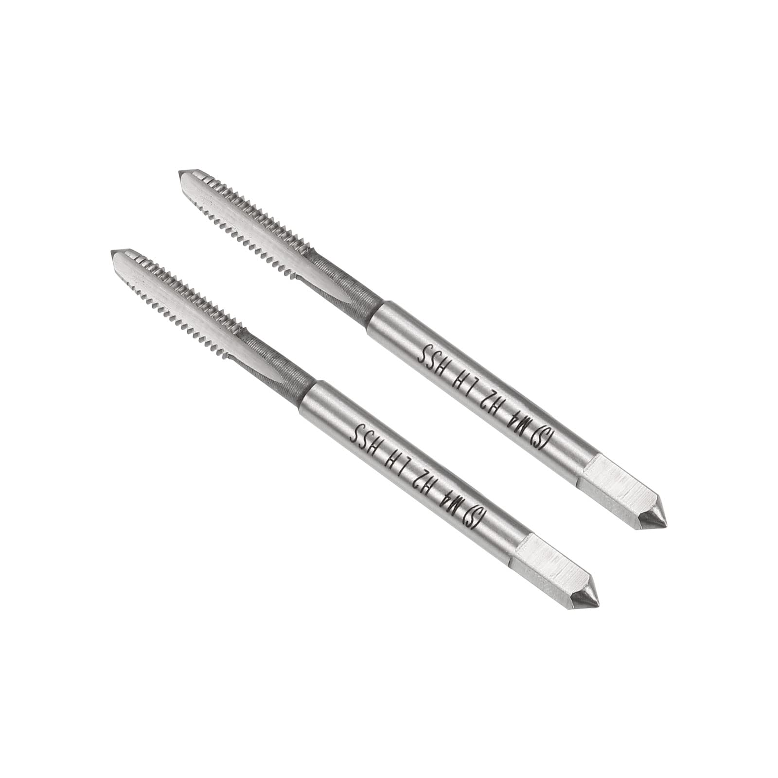 CoCud Thread Milling Taps, Metric M4 x 0.7 Thread H2, High Speed Steel Machine 3 Straight Flutes Left Hand Screw Threading - (Applications: for Tapping Drilling Machine), 2-Pieces