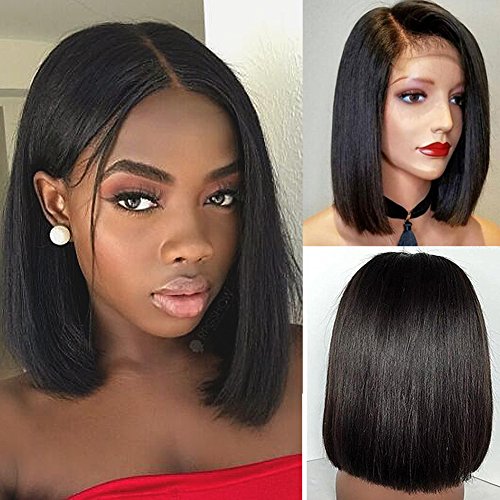 Brazilian Virgin Hair Bob Short Straight Hair Lace Front Wigs
