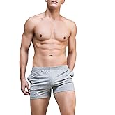 Ychnaim Mens 3" Inseam Short Running Shorts Lightweight Gym Athletic Workout Training Cotton Casual Short with Slant Pockets