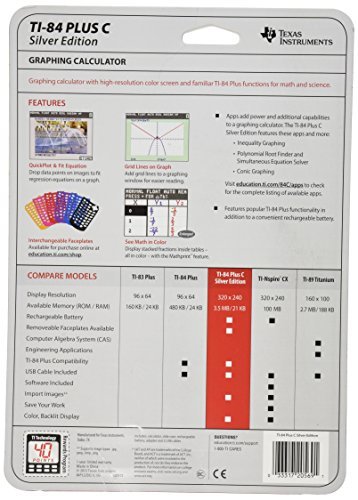 Texas-Instruments-TI84-Plus-C-Silver-Edition