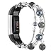 Simpeak 5.8-7.2 Fashion Band Compatible with Fitbit Charge 2 Smartwatch, Elastic Women Beaded Band Replacement for Fitbit Charge 2 Only, Black