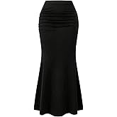 GORGLITTER Women's Low Rise Ruched Long Flowy Skirts Dressy Fall Bodycon Fishtail Business Casual Maxi Skirts 2025
