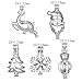 10pcs Mix Stainless Steel Tones Alloy Christmas Gift Snowflakes Snowman Tree Deel Santa Claus Bead Cage Pendant Add Your Own Pearls Stones Rock Perfume Essential Oils Diffusing Locket Charms