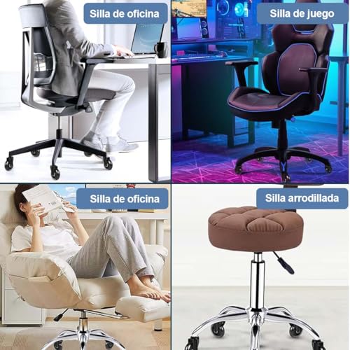 Ruedas Suaves para Silla de Oficina de 3 Pulgadas, Llantas Universales Silenciosas con Rotación 360° para Sillas de Oficina, Ruedas para Muebles Resistentes a Cargas Pesadas, 5 Pieces