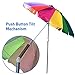 EasyGo Rainbow Beach Umbrella 7' - Portable Wind Beach Umbrella Large Folding Beach Umbrella Set with Screw Anchor a