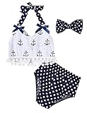 Kidlove Newborn Baby Girl Clothes Anchor Tops Polka Dot Briefs Sunsuit Outfit