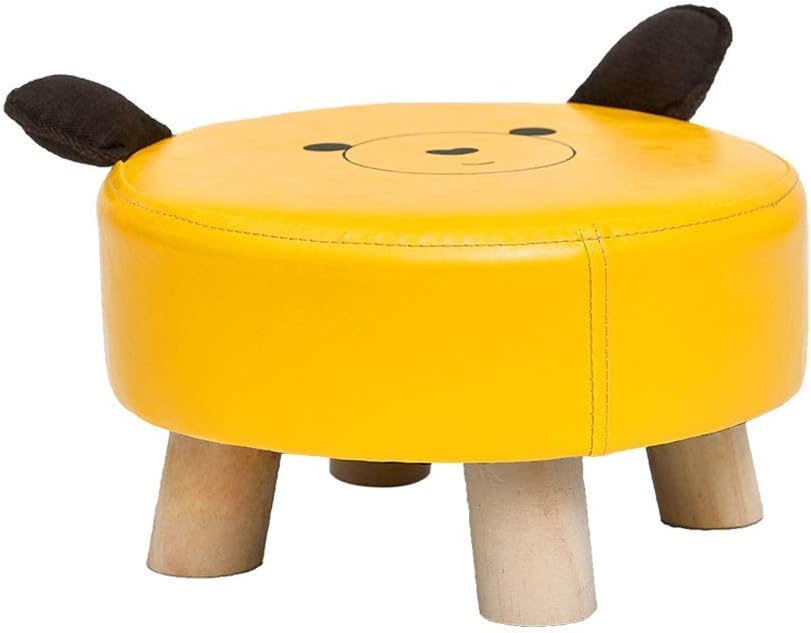 Footstool Cute Cartoon Baby Model Stool Home footrest in Solid Wood