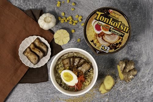 NONGSHIM TONKOTSU RAMEN WITH KUROMAYU NOODLE BIG BOWL, 3.56 OUNCE (PACK OF 6)