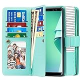 Note 8 Case, Pasonomi Note 8 Wallet Case with Detachable SlimCase - [Folio Style] PU leather wallet case with ID&Card Holder Slot Wrist Strap for Samsung Galaxy Note 8 (Stripe Mint)