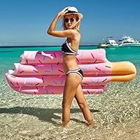 WensLTD Inflatable Float Mattress, 2018 Hot Summer Inflatable Ice Cream Rainbow Float Mattress Pool Fun Toys Floating Row Air Bed (Pink)