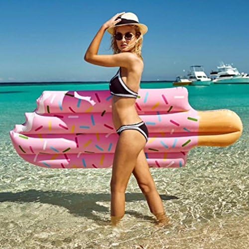 WensLTD Inflatable Float Mattress, 2018 Hot Summer Inflatable Ice Cream Rainbow Float Mattress Pool Fun Toys Floating Row Air Bed (Pink)