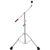 Seteol Heavy Duty Boom/Straight 2-in-1 Convertible Cymbal Stand | Upgraded Height Adjustable Drum Hardware with Double Braced Legs for Heavy Ride, Crash and Splash Cymbals