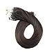 Ugeat 14inch 50s 1g/s Micro Loop Human Hair Extensions Medium/Chocolate Brown Beaded Hair Extensions with Micro Rings Total Weight 50g Remy Micro Ring Hair Extensions