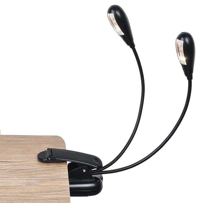 AB SALES Plastic USB and Battery Operated/Clip on and Portable Lights (Black, 11.8x1.7x3.2-inch)