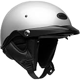 BELL Pit Boss Motorcycle Half Helmet - Pearl White, X-Small/Small | Low profile motorcycle half helmet with proprietary aramid, carbon fiber, and fiberglass shell for lightweight strength