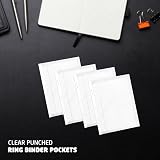 1ABOVE 45 Micron 100Pack A5 Plastic Wallets Glass Clear Punched Ring Binder view 6