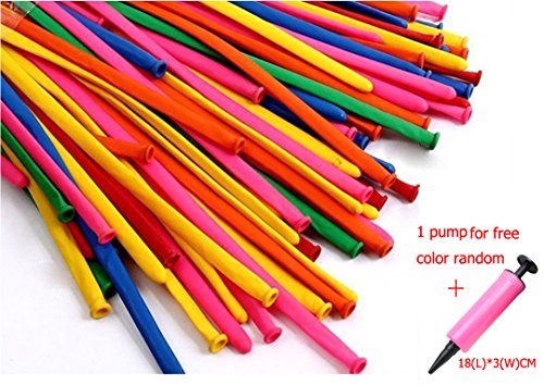 LONHEO Assorted Color Twisting Thick Balloons 100pcs/lot Rainbow Colored Magic Balloon Wedding Party Birthday Balls Classic Toys with Pump