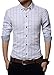 LOCALMODE Men's 100% Cotton Long Sleeve Plaid Slim Fit Button Down Dress Shirt,Acid Blue,Medium