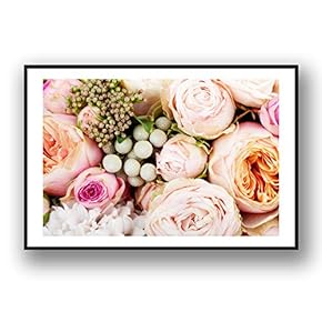 Framed for Living Room Bedroom Rose Flowers for