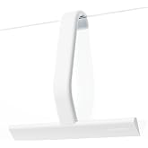 dancemoon JustHang Shower Squeegee with Built-in Hook, 10-Inch White | Award-Winning Design, All-One-Piece Soft-Touch Silicone, for Glass Door, Bathroom, Window, Mirror, Tile Wall, Car