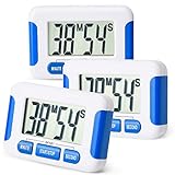 Mudder Magnetic Digital Kitchen Cooking Timer with Loud Alarm and Big Screen, 3 Pack (Blue)