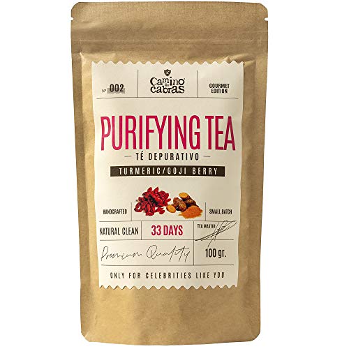 DETOX TEE zum Abnehmen Schnell & Fettverbrenner - Kräutertee - Grüner Tee Lose, Löwenzahn, Kurkuma, Ingwer, Goji beeren…