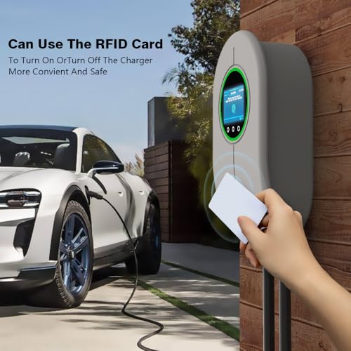 Smart EV Charger | Wall Mounted | 22kW, 3-Phase, GBT | Wi-Fi Enabled | RFID Access | 5m Cable | Waterproof | LCD Display | 32A, 400V AC | for BYD, VW ID.4/ID.6, Rox, Leopar