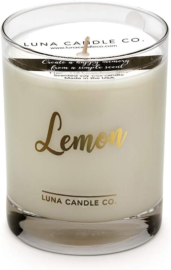 LUNA CANDLE CO. Lemon Scented Luxurious Candles 11 Oz