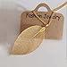24k Gold Dipped Birch Natural Leaf Pendent & Necklace with Gold-Plated Chain Women Costume Jewelry