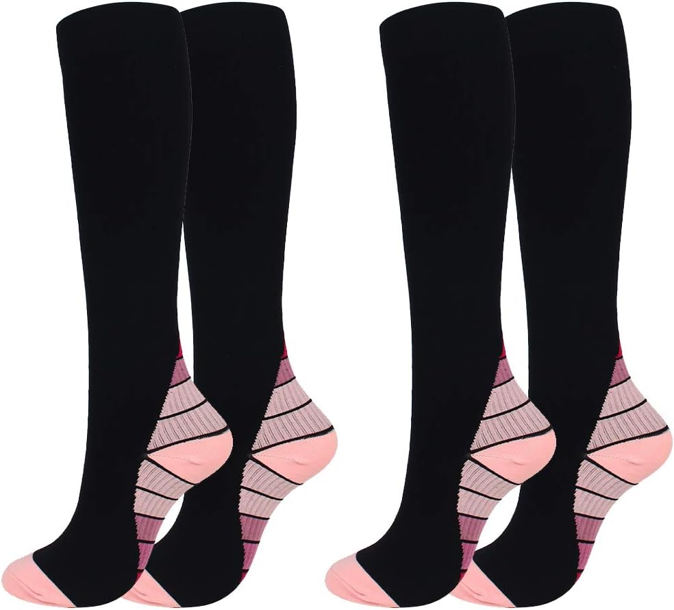 2/7 Pairs Compression Socks Women Men 20-30 mmHg Graduated Athletic Sports Socks
