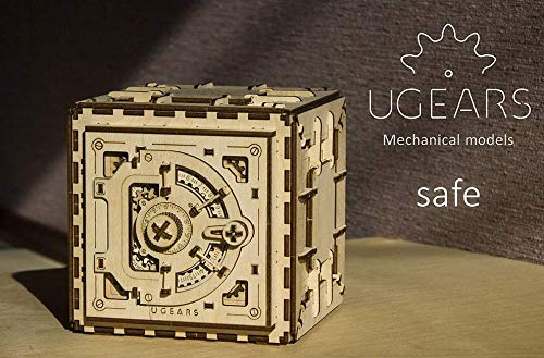 UGEARS Wooden 3D Model Safe Mechanical Puzzle Construction Gift Set self-Assembly