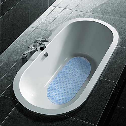 Homdox Soft Nonslip Ovalshaped Safety Bath Mat Antibacterial Bath Tub