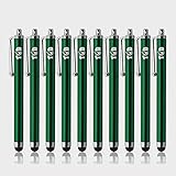 TCD Universal Pack of 10 [Green] Premium Thick Stylus Pen Pack [Compatible with All Touch Screen Devices]