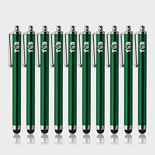 TCD Universal Pack of 10 [Green] Premium Thick Stylus Pen Pack [Compatible with All Touch Screen Devices]