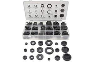 XINGYHENG 125Pcs 18 Sizes Rubber Grommets Eyelet Ring Gasket Repair Box Washer Seal Assortment Set for Plumbing Automotive General Repair
