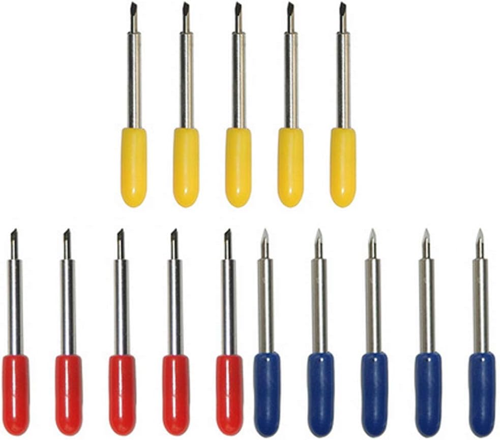 JOHEXI Blades for Cricut Explore Air 2 Vinyl Cutting Machines Bantoye 45 Design,60 Degree,30 Degree Cutting Blades (15 Pack)