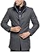 SSLR Men's British Single Breasted Slim Wool Coat (Large, Grey)