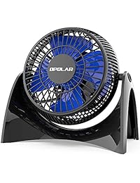 OPOLAR Ventilador portátil de escritorio USB, muy silencioso, máximo 40 dB, perfecto ventilador de mesa, tamaño pequeño, 2 velocidades, ajuste de 360° libre de rotación, ventilador personal para el hogar, la oficina y el dormitorio, azul