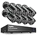 SANNCE 1080P Security Camera System 8CH H.264+ 1080N Home Surveillance DVR and (8)×1080P Weatherproof Outdoor CCTV Camera with 100ft Night Vision, Easy Remote Access, Smart Playback, NO Hard Drive