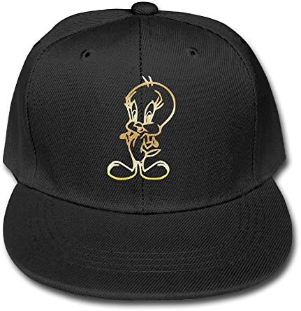 Tweety Bird Vinyl Gold Logo Kids Baseball Cap Black