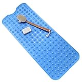 Bathroom Bath Shower Mat Vinyl Material Extra Long 39 x 15.5 Inches (Blue) (Health and Beauty)