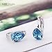 T400 Jewelers 925 Sterling Silver Water Drop Earrings Made with Swarovski Crystals,Blue Hoop Jewelry Kids Love Gift