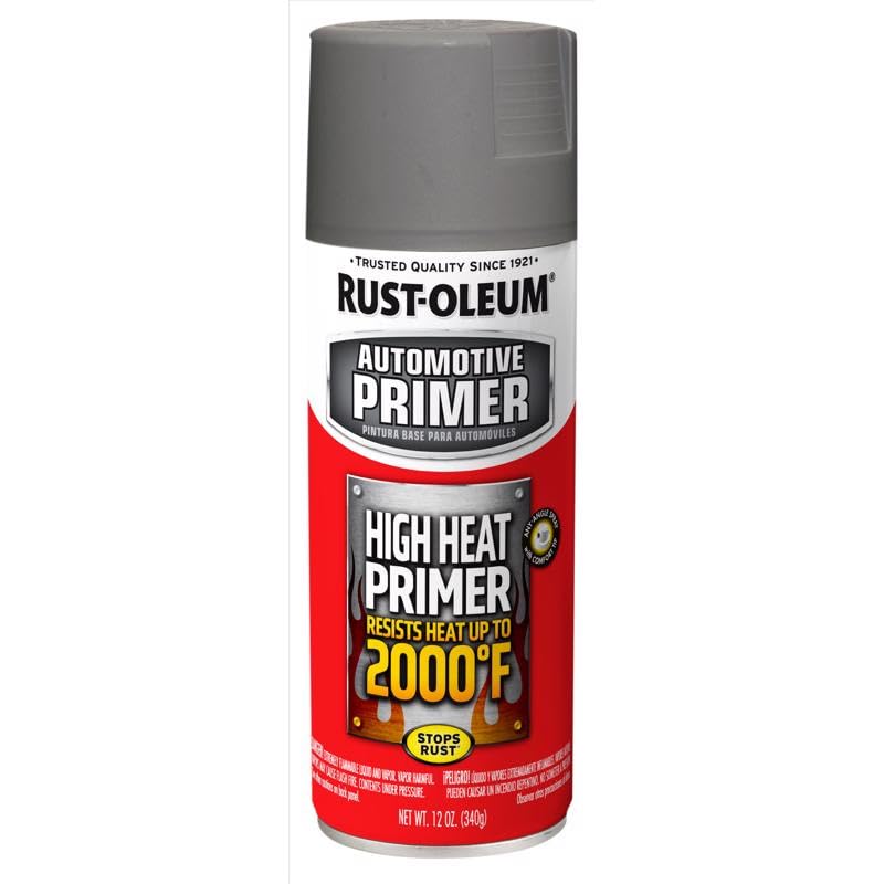 Rust-Oleum 249340 Automotive High Heat Primer Spray Paint, 12 Ounce (Pack of 2), Gray Image